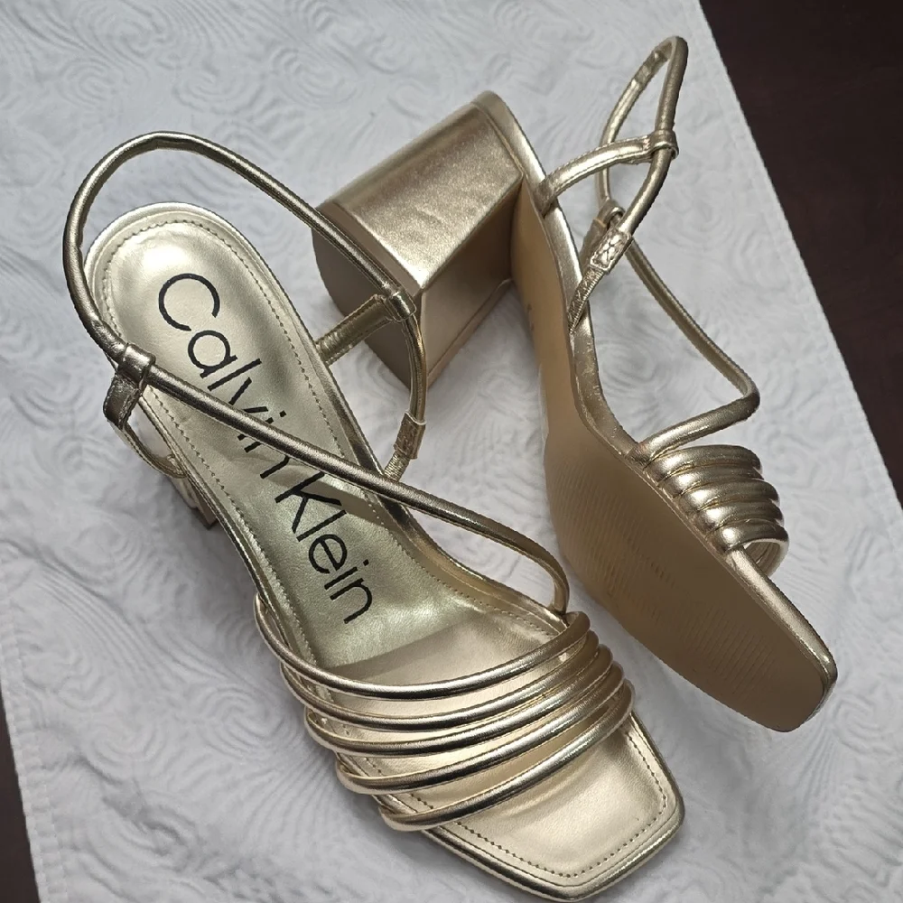 Calvin Klein Women's Metallic Gold Heels